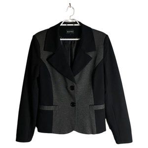 Studio Point Women's Black and Gray Single Breast Suit Blazer sz LG